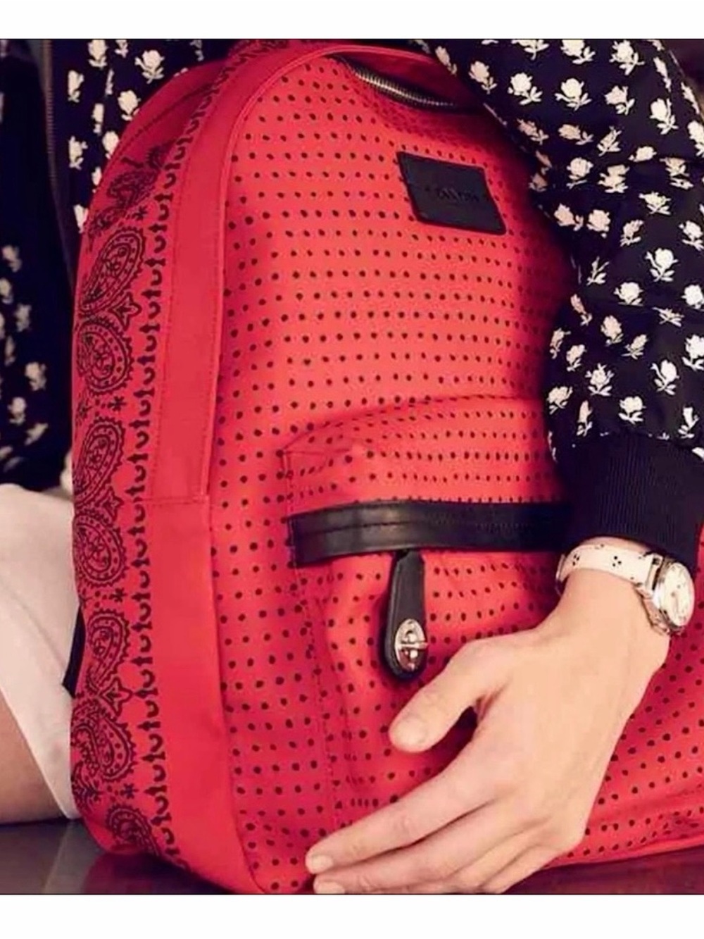 Coach Red Bandit dot campus canvas backpack 🎒